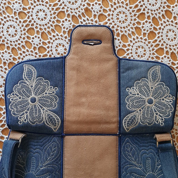 EWC212 Lace and Denim Bag