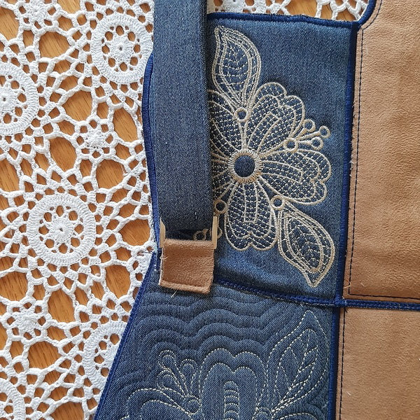 EWC212  Lace and Denim Bag