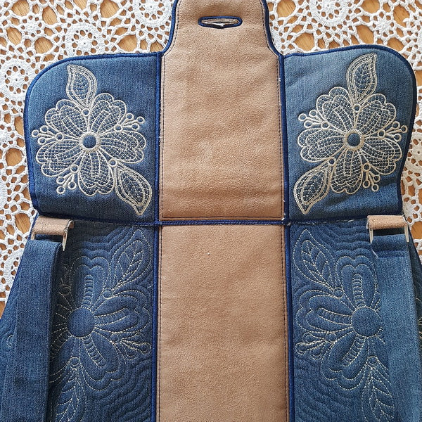 EWC212  Lace and Denim Bag