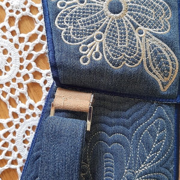 EWC212  Lace and Denim Bag