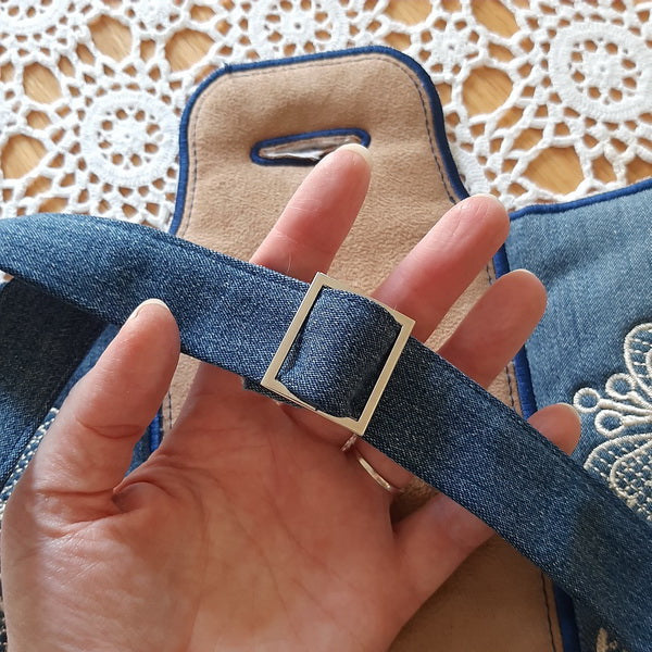 EWC212  Lace and Denim Bag