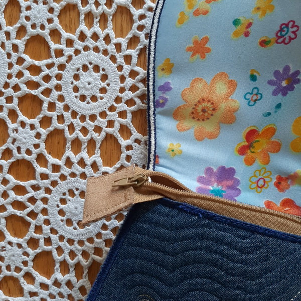 EWC212  Lace and Denim Bag