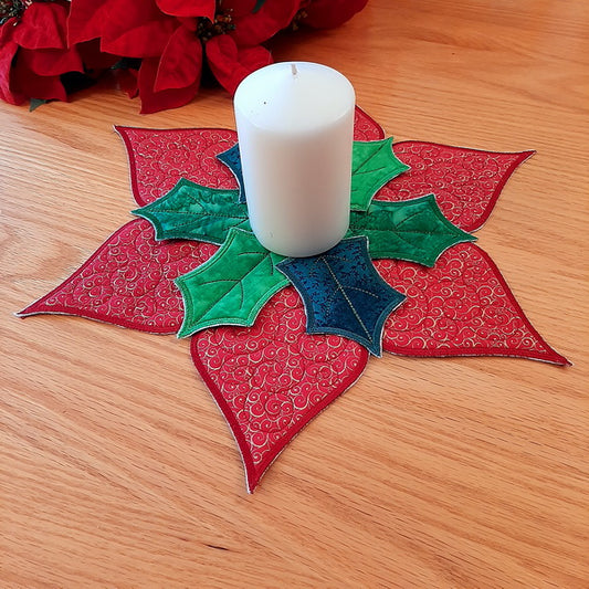 EWC244  Poinsettia Candle Mat