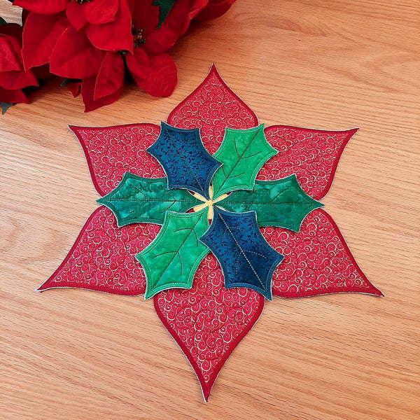 EWC244 Poinsettia Candle Mat