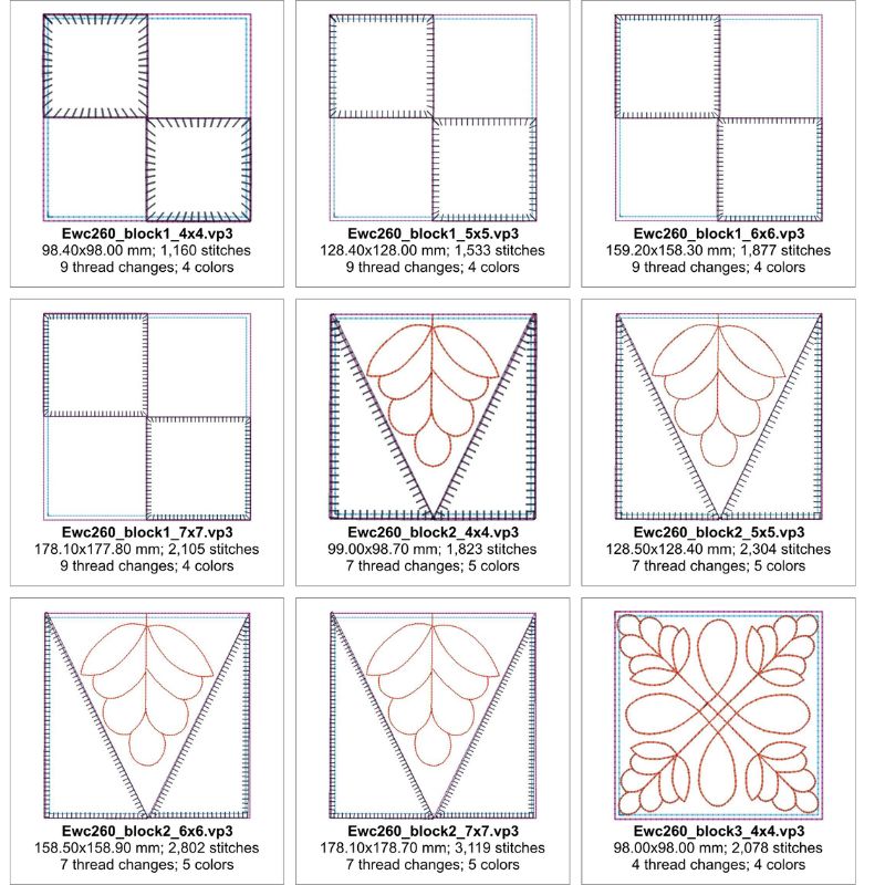 EWC260 Applique Star Quilt Block 2