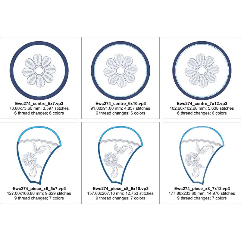 EWC274- White and Blue Table Topper