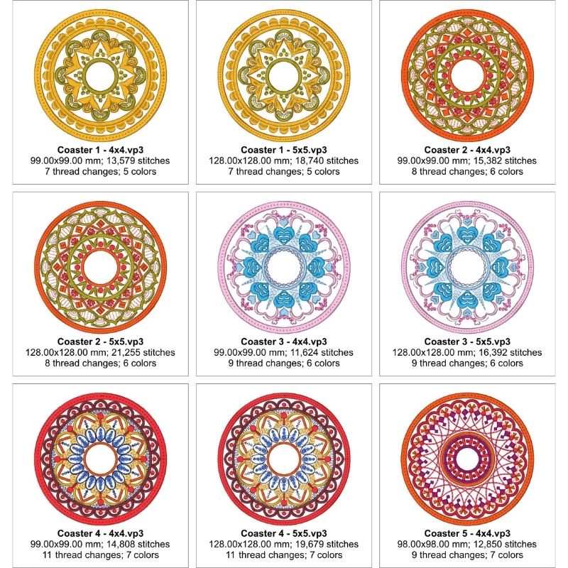 EWM003 ITH Mandala Coasters