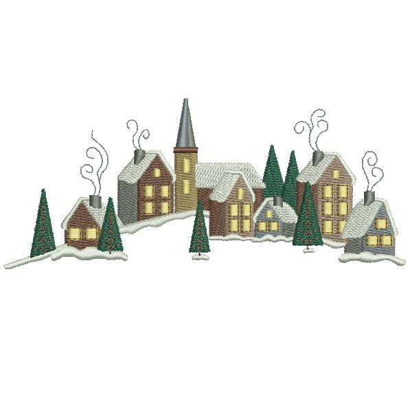 EWV145 ITH Christmas Village Mug Rug