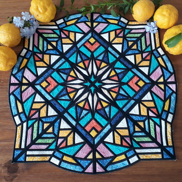 EWV246 Pacific Star Stained Glass Table Topper