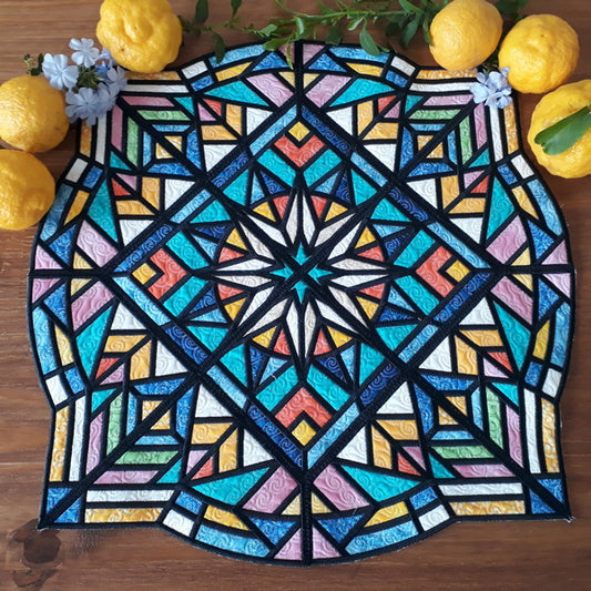 EWV246  Pacific Star Stained Glass Table Topper
