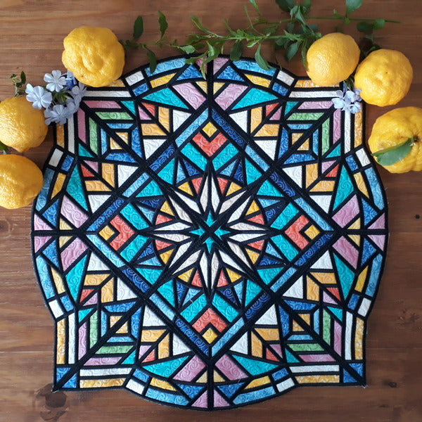 EWV246 Pacific Star Stained Glass Table Topper