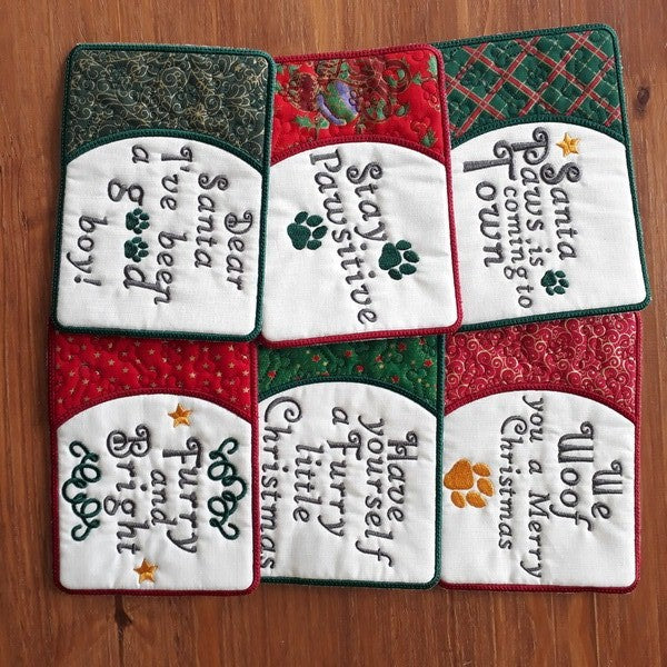 EWV292 ITH Woofmas Mug Rugs