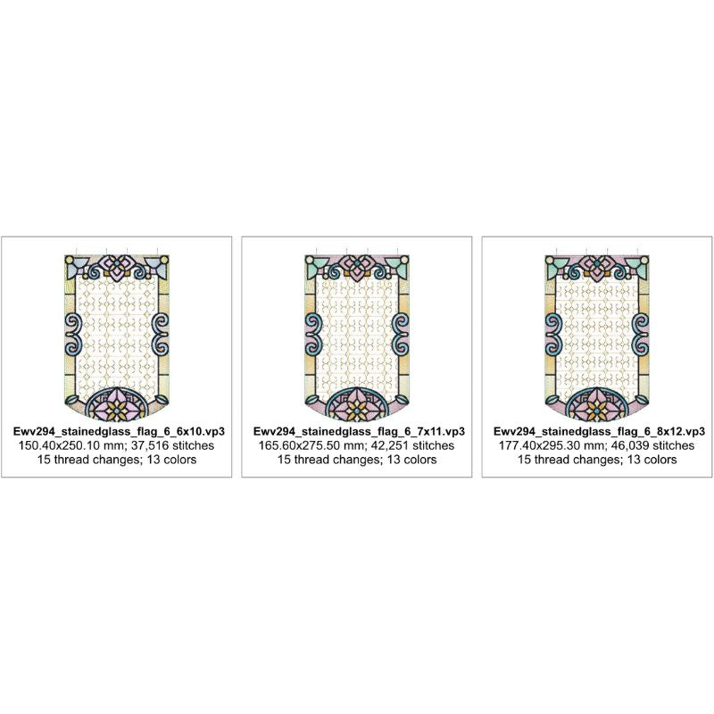 EWV324 Stained Glass Garden Flags