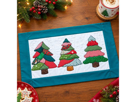 Applique Festive Trees Table Runner