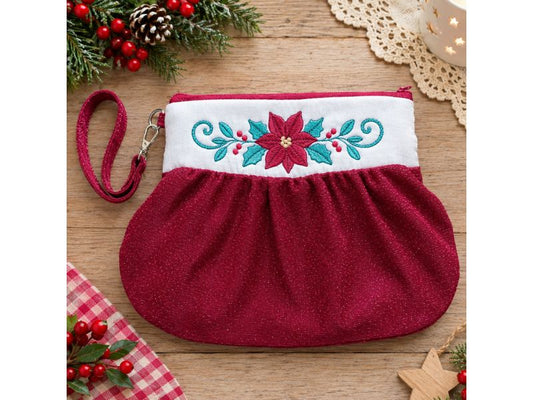 Poinsettia Puffy Purse