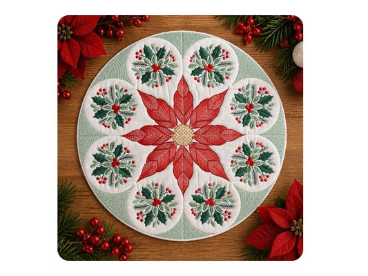 Christmas Poinsettia Star Table Topper