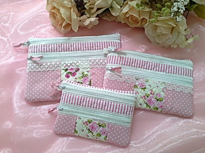 EW088 - ITH Quilted Double Zipper Purses