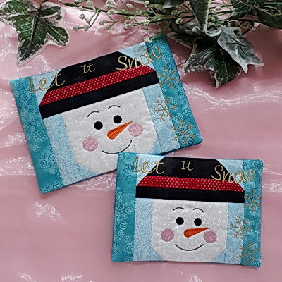 EW095 - ITH Snowman Mug Rugs