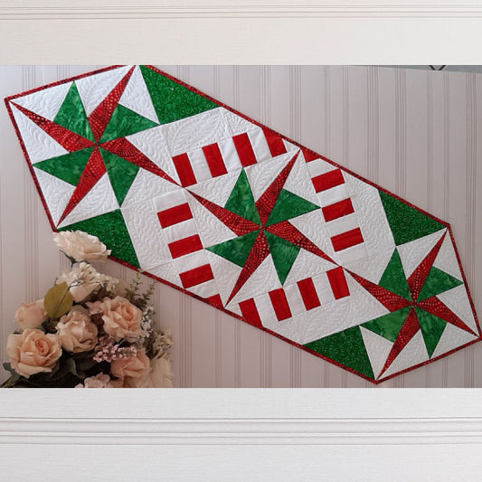 EW265  IHQ Christmas Double Pinwheel Table Runner