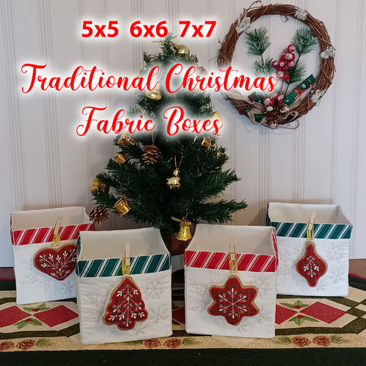 EW273  Traditional Christmas Fabric Boxes