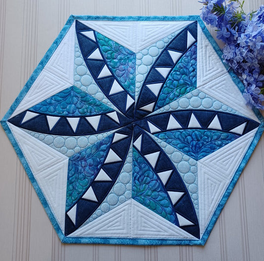 EW299  Beauty Star Hexagon Quilt