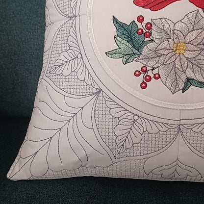 EW329 - Winter Cardinal and Poinsettia