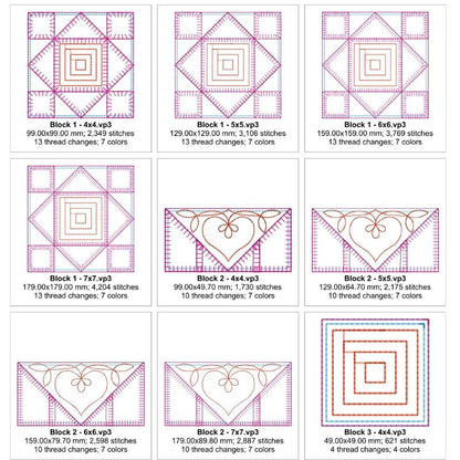 EW413 Applique Star Quilt Block Panel