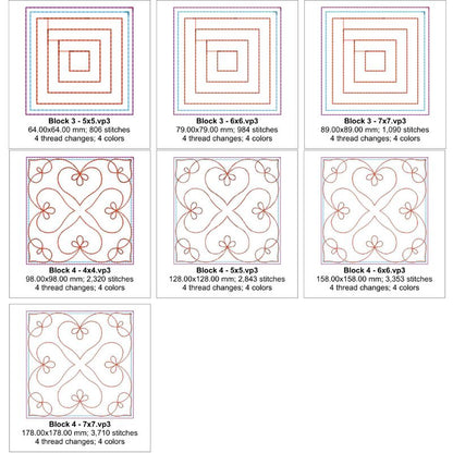 EW413 Applique Star Quilt Block Panel