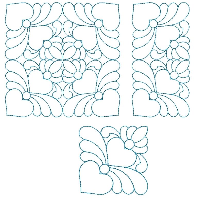 EW425  Hearts and Feathers Blocks 2