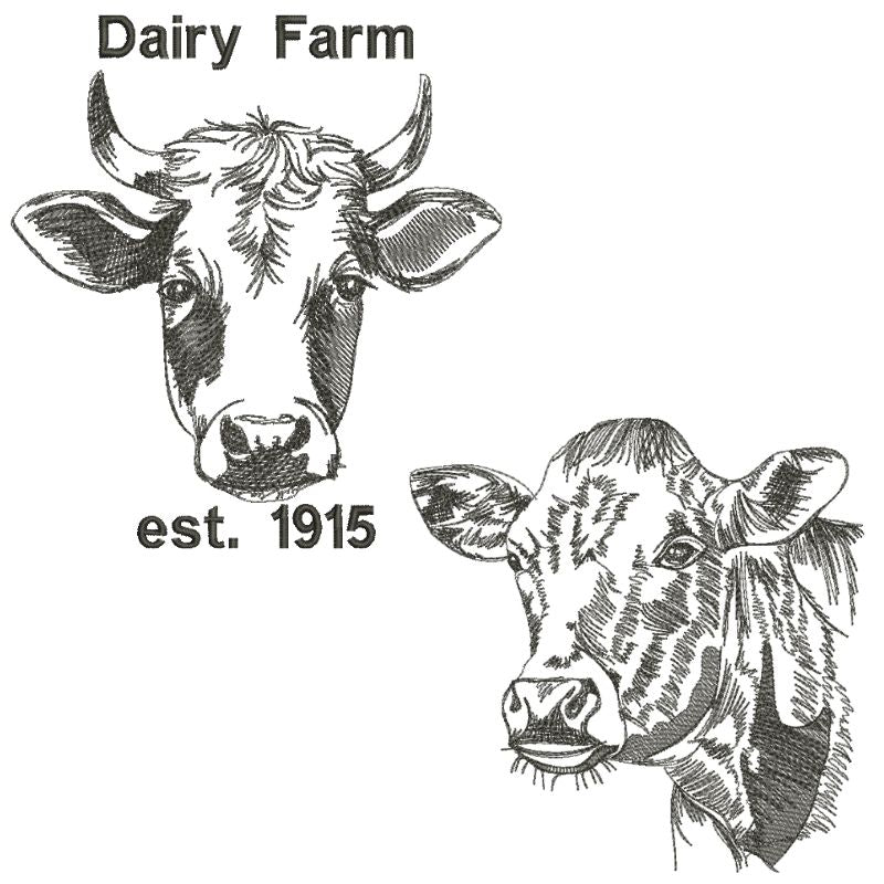 EW428  Doodle Sketch Cows