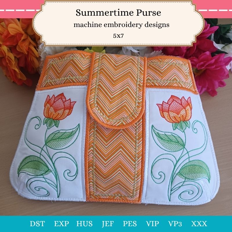 Summertime Purse machine embroidery design | Embroidery Weekly
