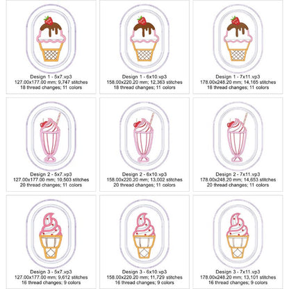 EW443 - ITH Ice-cream Mug Rugs