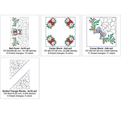EW458 - Heirloom Christmas Table Topper Quilt