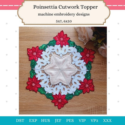 EW460 - Poinsettia Cutwork Topper