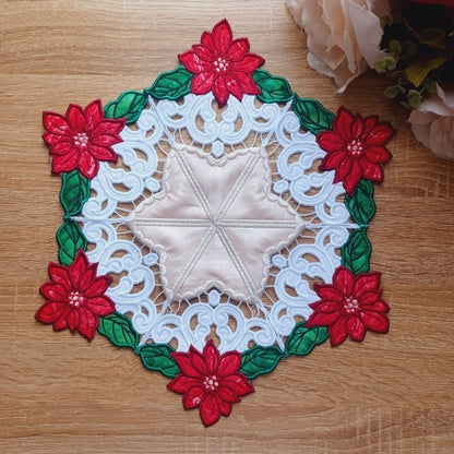 EW460 - Poinsettia Cutwork Topper