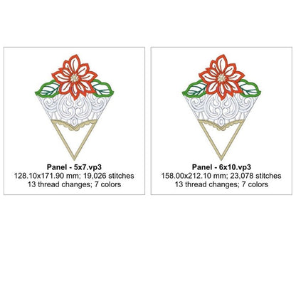 EW460 - Poinsettia Cutwork Topper