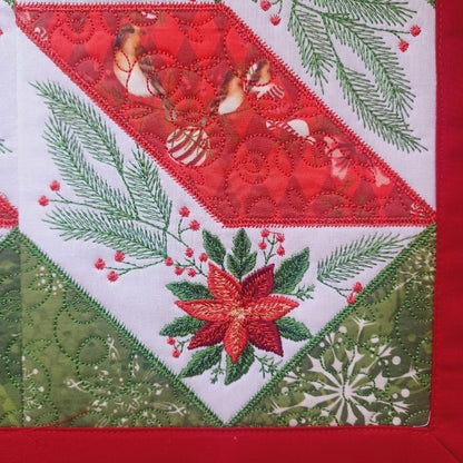 EW465 - Christmas Poinsettia Table Runner