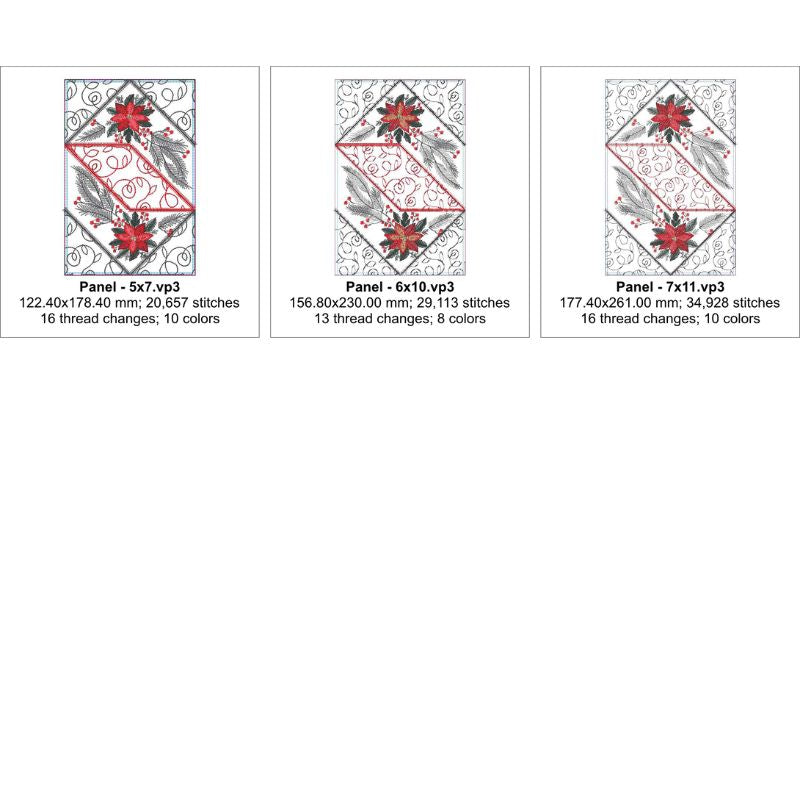 EW465 - Christmas Poinsettia Table Runner