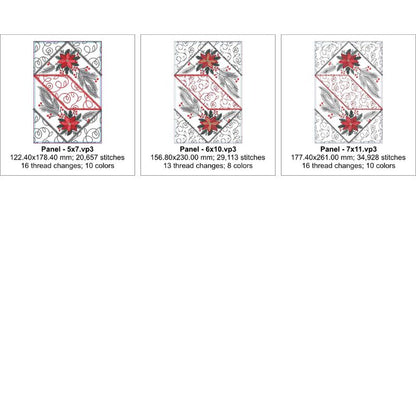 EW465 - Christmas Poinsettia Table Runner
