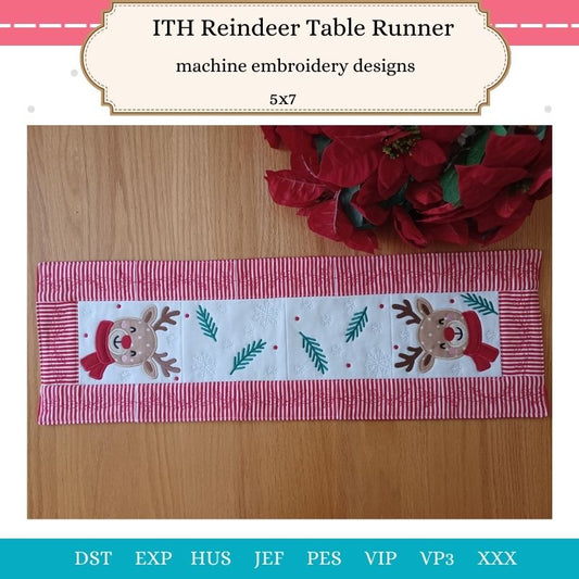 EW469 - ITH Reindeer Table Runner