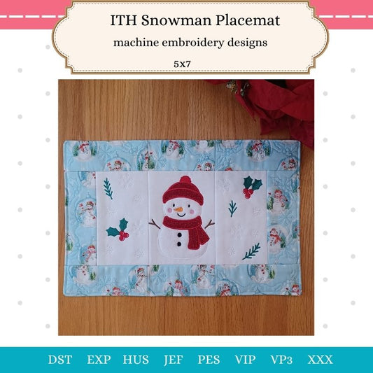 EW470 - ITH Snowman Placemat