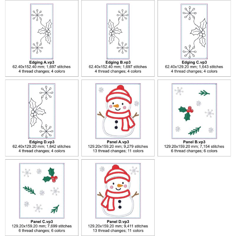 EW471 - ITH Snowman Table Runner