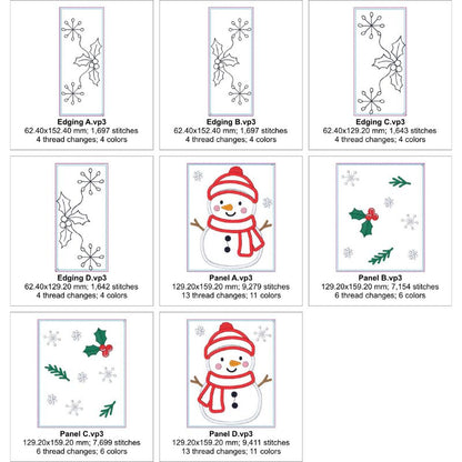 EW471 - ITH Snowman Table Runner