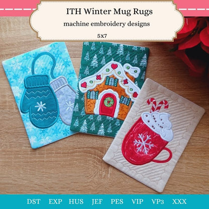 EW472 - ITH Winter Mug Rugs