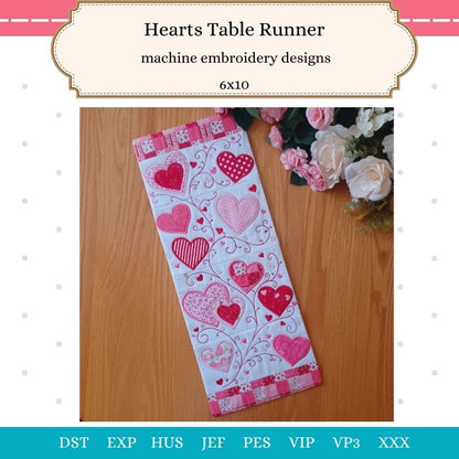 EW480 - Hearts Table Runner