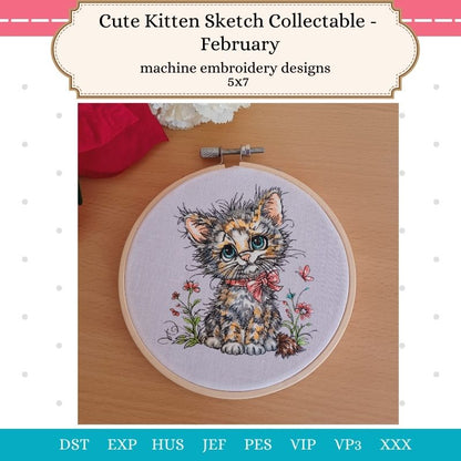 EW486 - Cute Kitten Sketch Collectable - February