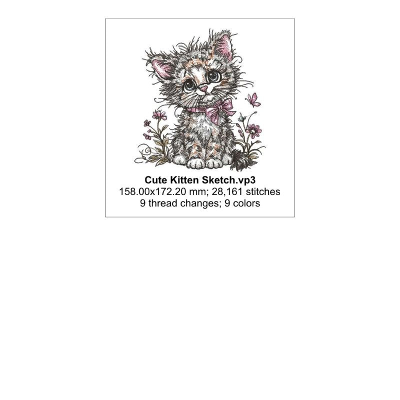 EW486 - Cute Kitten Sketch Collectable - February