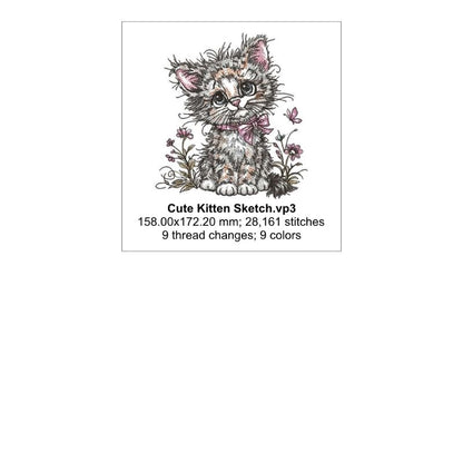 EW486 - Cute Kitten Sketch Collectable - February