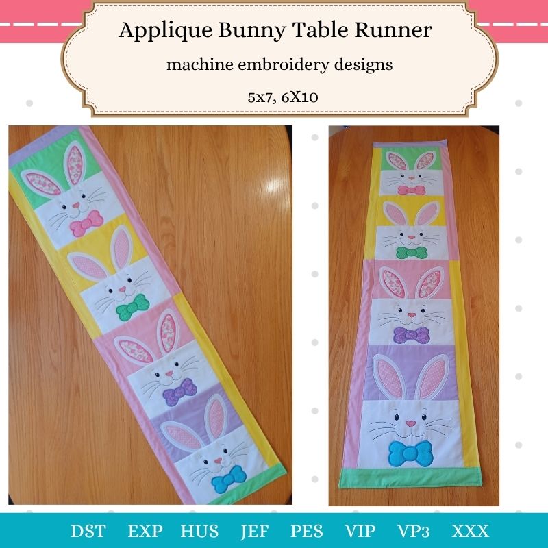 EW502 - Applique Bunny Table Runner