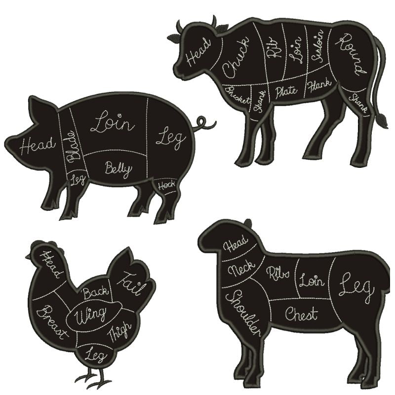 EW508 - Meat Cuts Applique